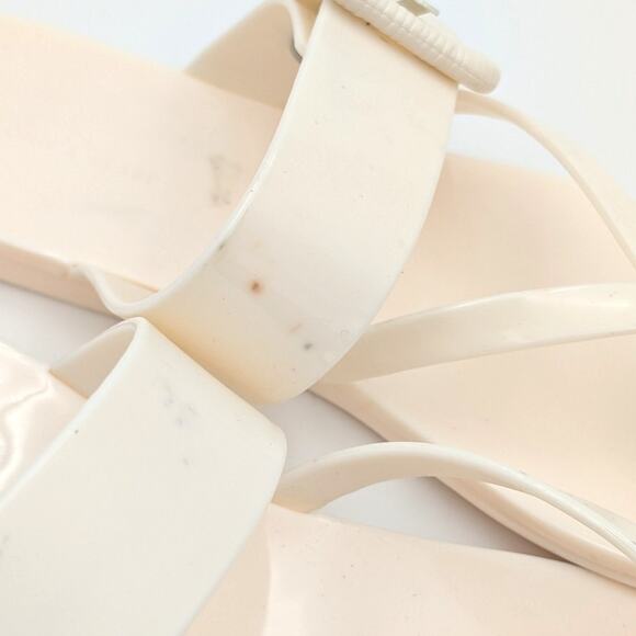 Veronica Beard Salva Jelly Thong Flat Sandal Women's Off White Size US7M EU38 - Picture 7 of 13